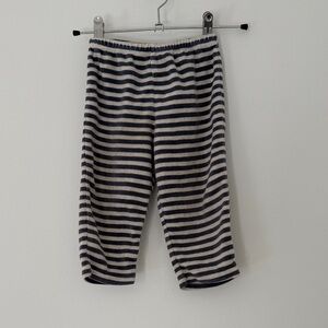 Velour Navy / White Striped Straight Leg Kids Pants 2T